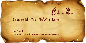 Csordás Márton névjegykártya