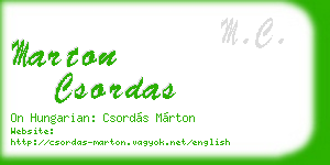 marton csordas business card